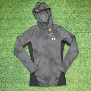 Under Armour Compression Hoodie ColdGear Infrared Black 1387387-001 Mens Medium